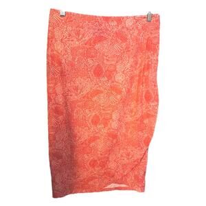 RipSkirt Length 3 Coral Wrap Skirt M Red/ Coral Floral Hawaii Resortwear Beachy